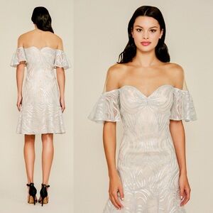 Elegant Off-Shoulder Silver Dress